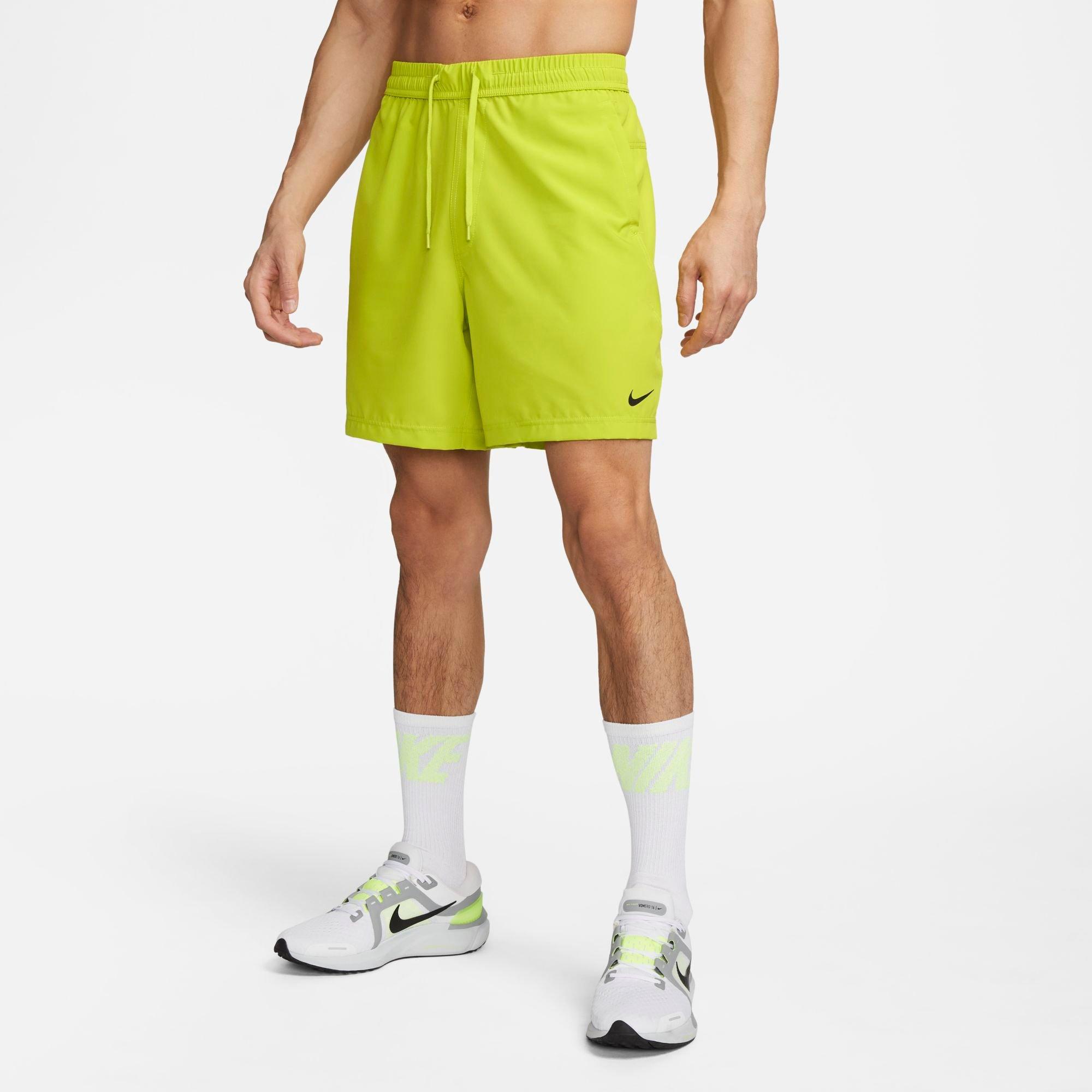Nike Men's Form Dri-fit 7" Unlined Versatile Shorts In Bright Cactus/black