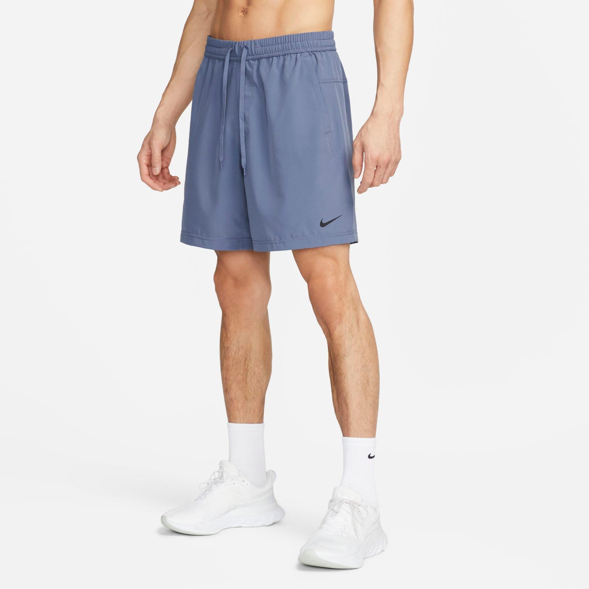 Nike Men's Form Dri-fit 7" Unlined Versatile Shorts In Diffused Blue/black