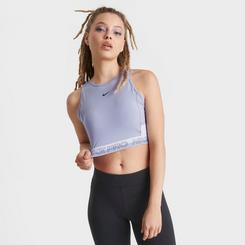 Nike Women's Pro Dri-FIT Femme Cropped Tank Top, Medium, Indigo Haze