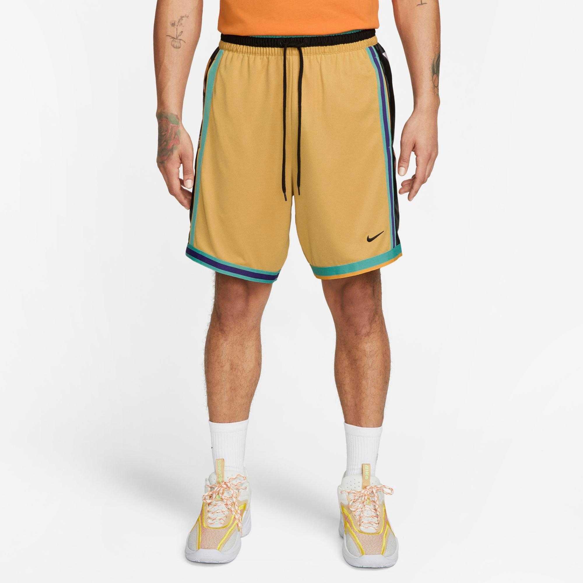 Nike Men's Dri-fit Dna Class Of '96 Print 8" Basketball Shorts In Wheat Gold/washed Teal/wheat Gold/black