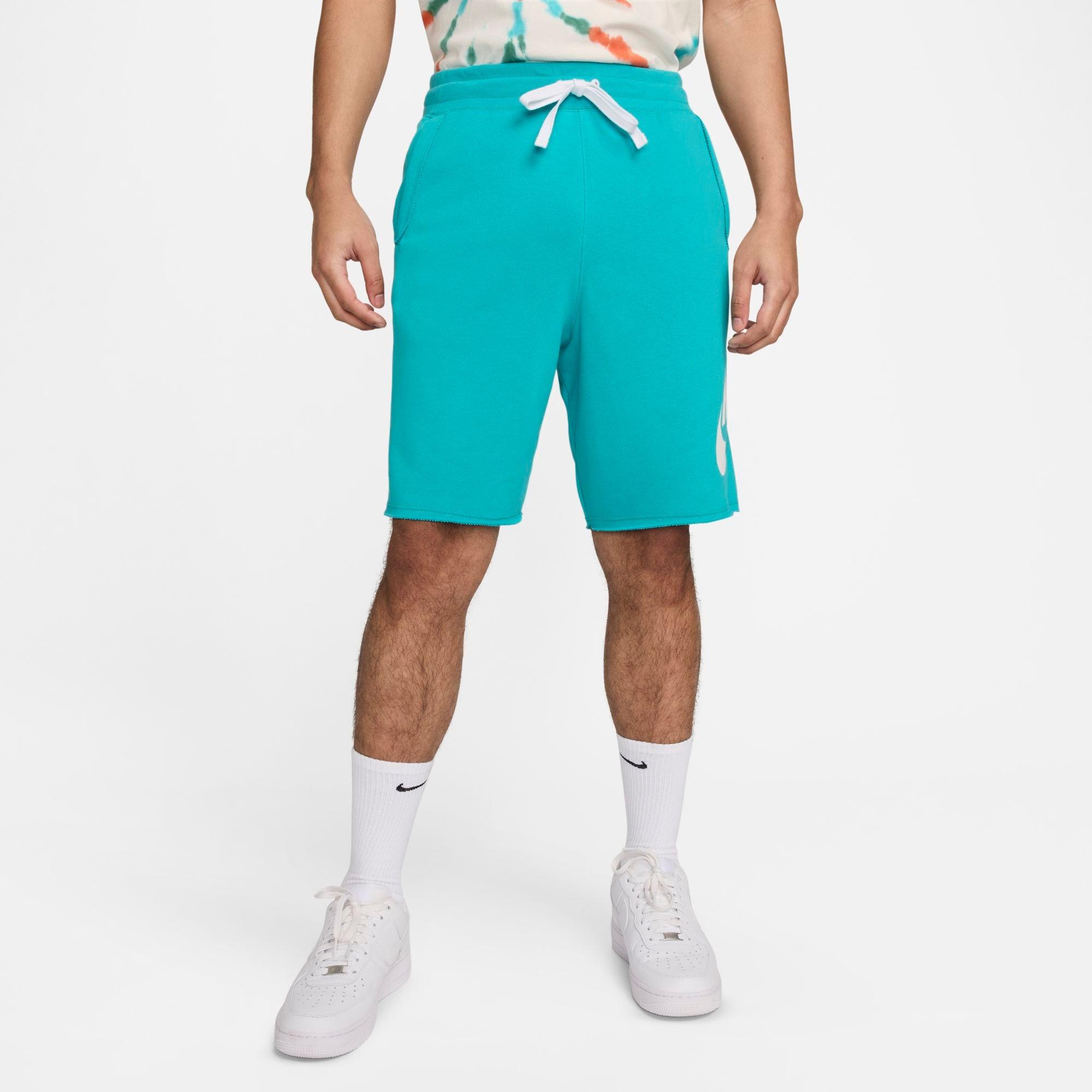 Shop Nike Men's Club Alumni Graphic French Terry Shorts In Dusty Cactus/white/white