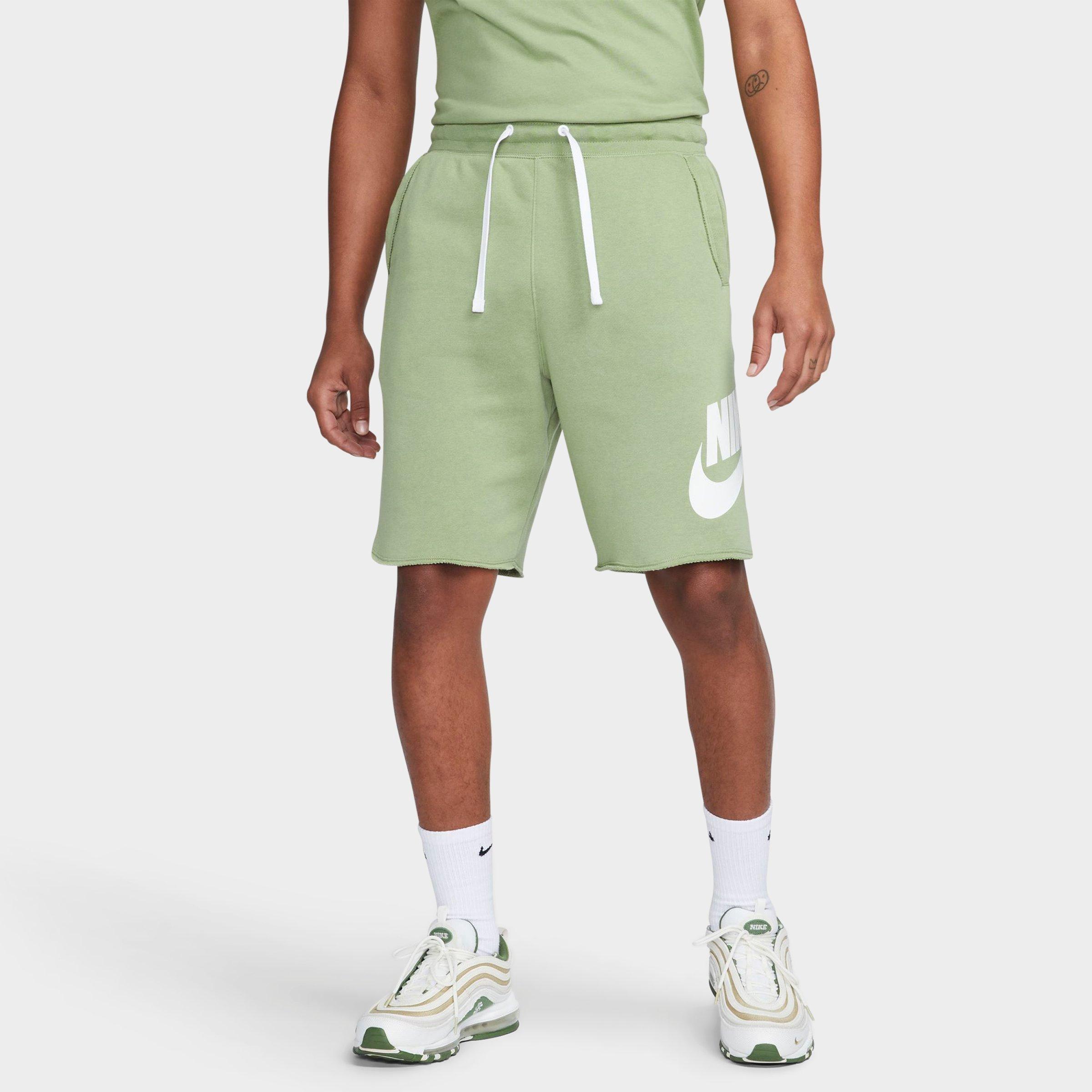 Nike Club Alumni Sweat Shorts In Oil Green/white/white