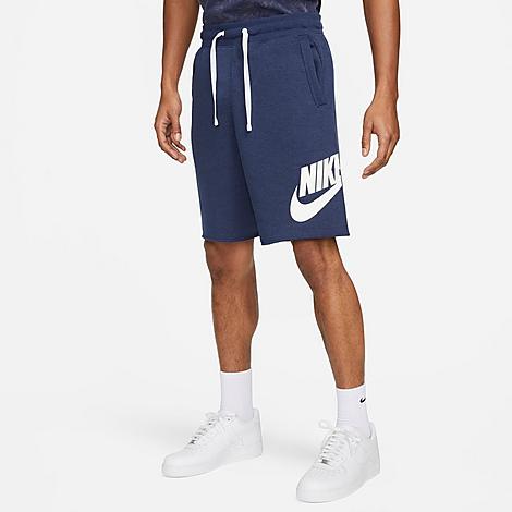 Nike Men's Club Alumni Graphic French Terry Shorts In Midnight Navy/white/white