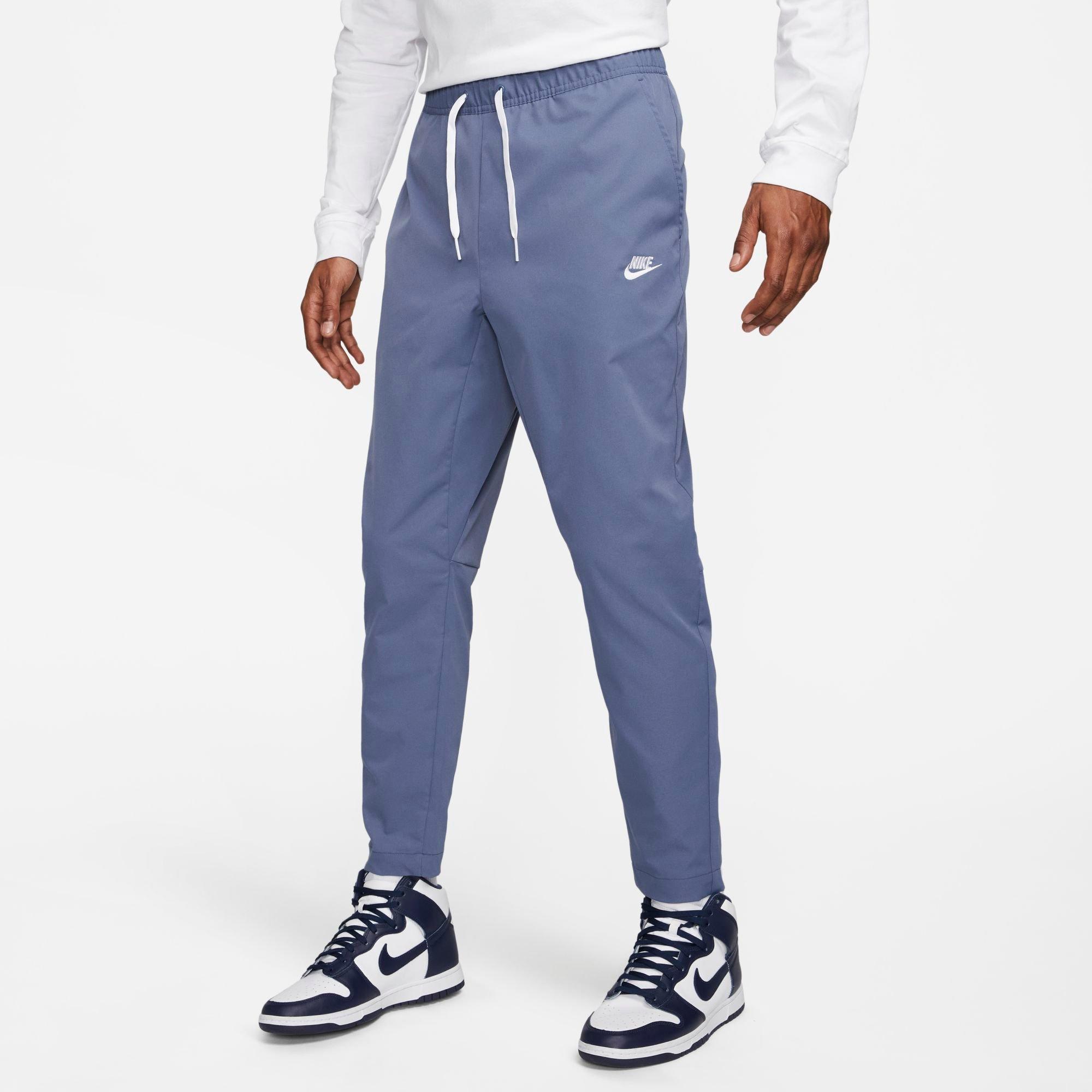 Nike Men's Club Woven Tapered Pants in Diffused Blue/White Size: Small