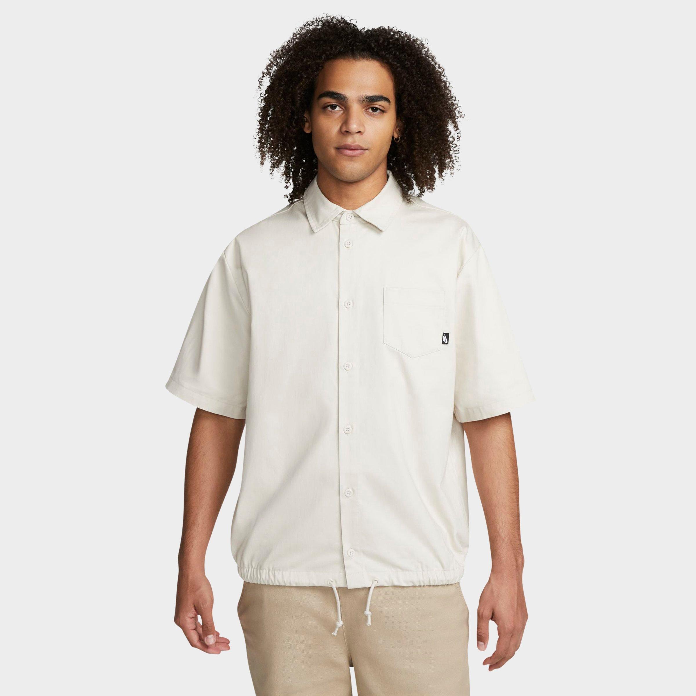 Nike Men's Club Button-down Short-sleeve Top In Light Orewood Brown