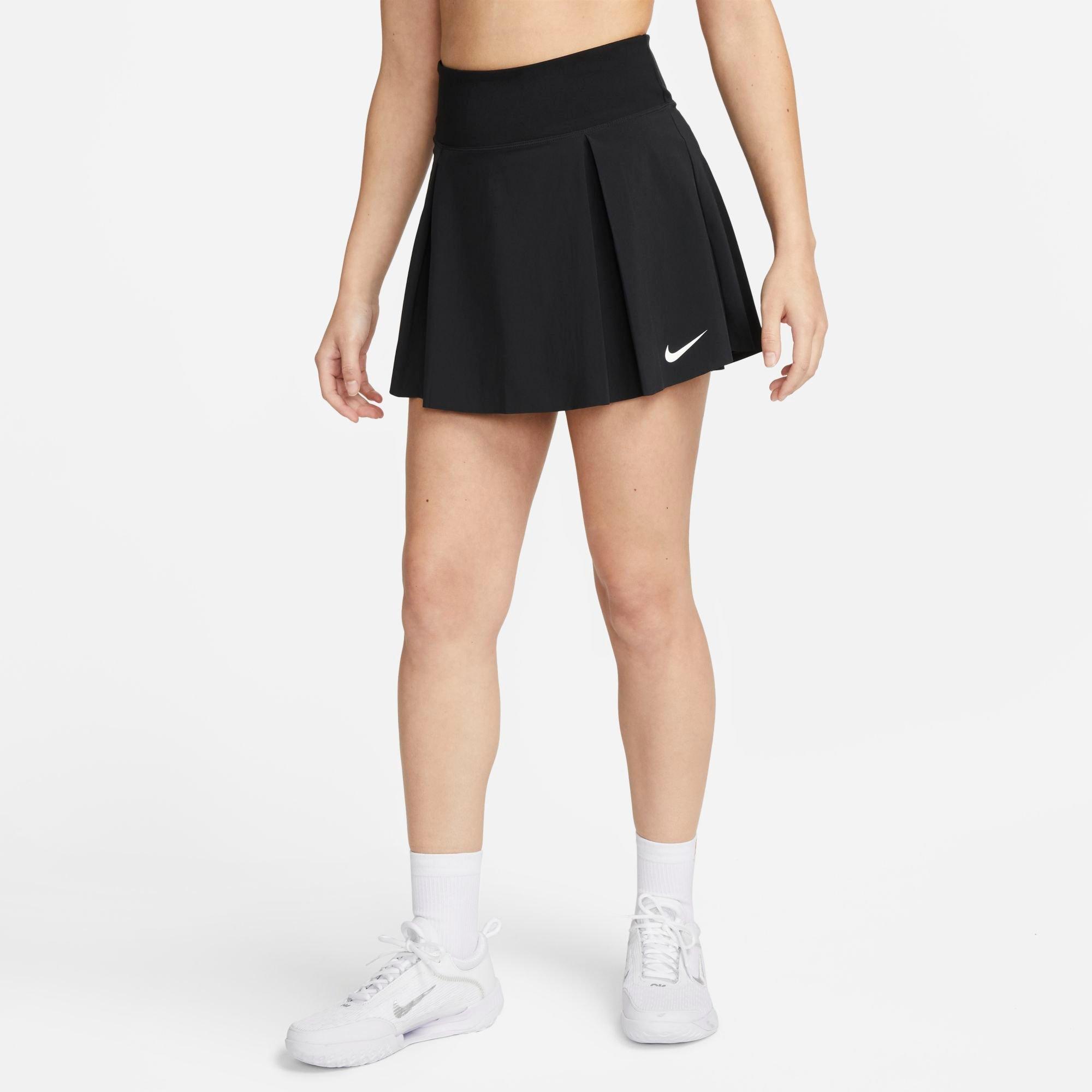 Shop Nike Women's Dri-fit Advantage Short Tennis Skirt In Black/white
