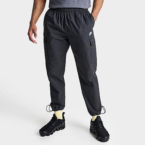 Nike Men's Sportswear Repeat Woven Cargo Pants In Black/black/white