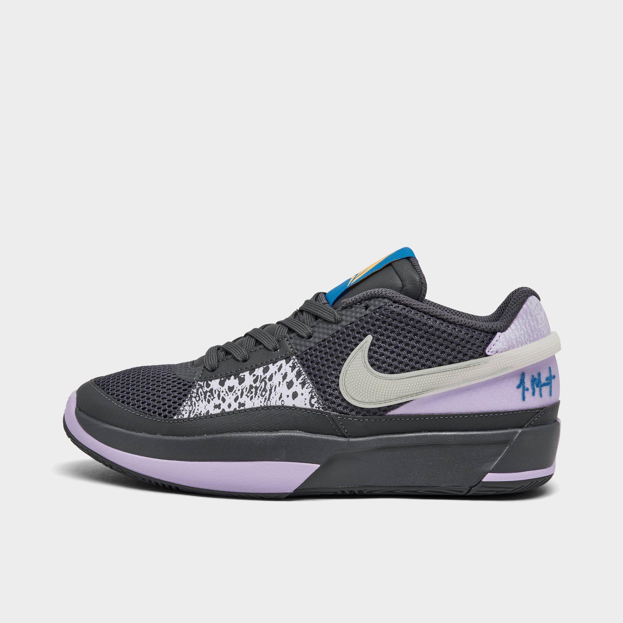Shop Nike Big Kids' Ja 1 Basketball Shoes (1y-7y) In Iron Grey/glow/lilac Bloom/light Photo Blue