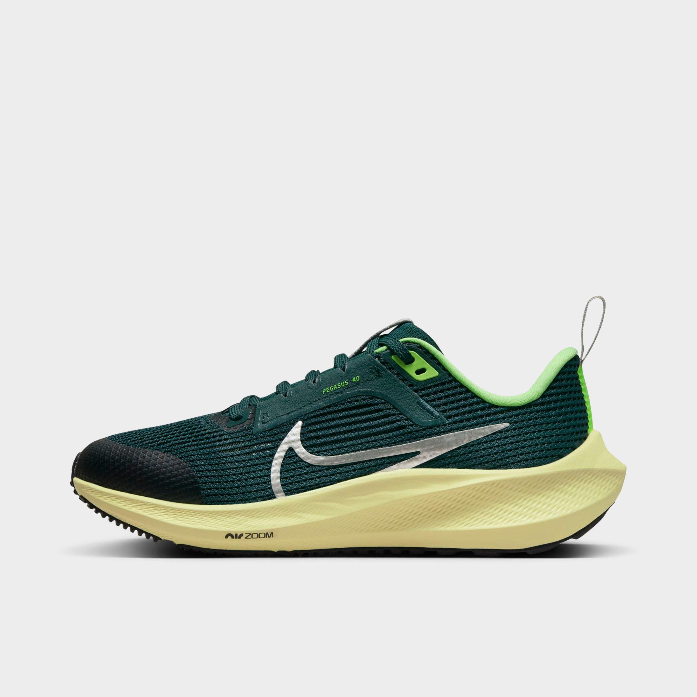 Nike Kids' Air Zoom Pegasus 40 Running Shoe In Deep Jungle/luminous Green/lime Blast/metallic Platinum