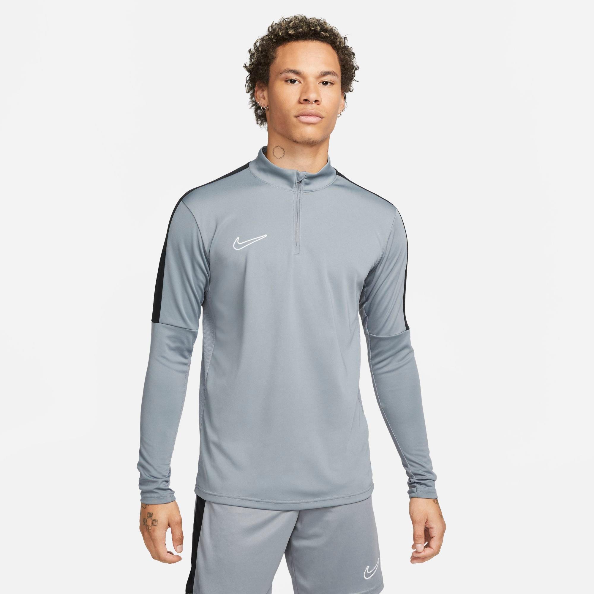 Nike Men's Dri-fit Academy Soccer Drill Top In Cool Grey/black/white