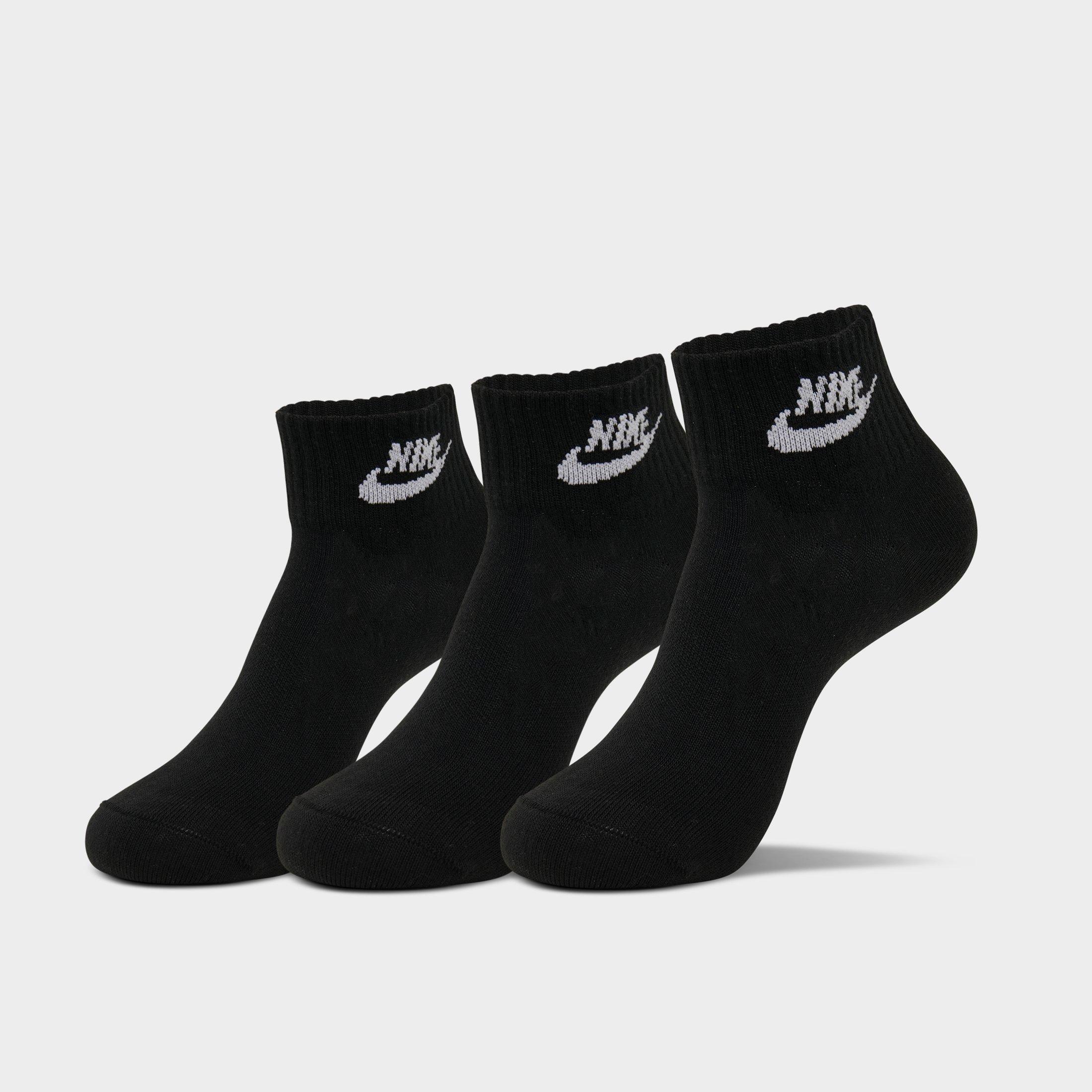 Nike Everyday Essential Ankle Sock 3 Pack In Black & White In Black