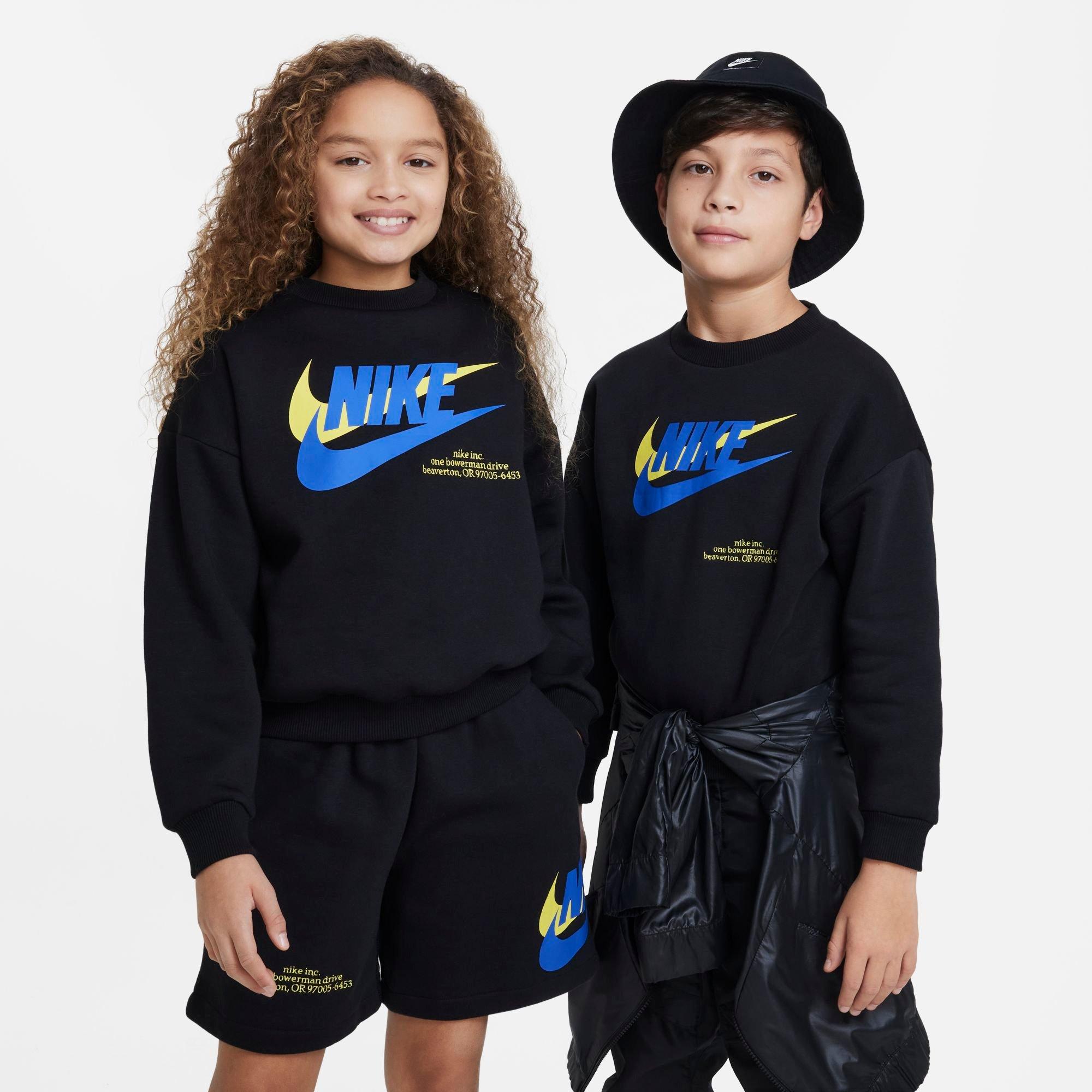Shop Nike Kids' Sportswear Icon Fleece Oversized Sweatshirt In Black