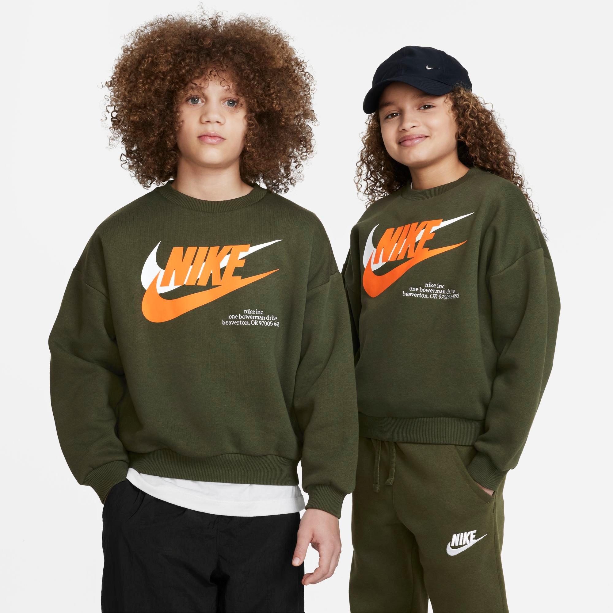 Nike Sportswear Icon Fleece Big Kids Oversized Sweatshirt In Cargo Khaki ModeSens