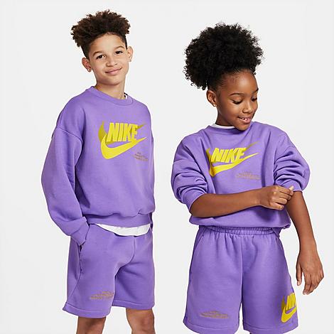 Nike Kids' Sportswear Icon Fleece Oversized Sweatshirt In Action Grape
