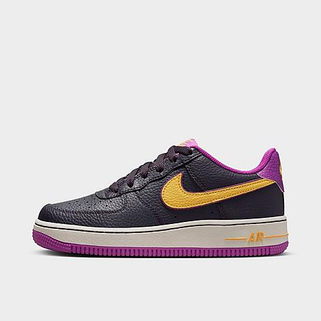 Nike Big Kids' Air Force 1 Low Casual Shoes In Cave Purple/light Bone/vivid Purple/solar Flare