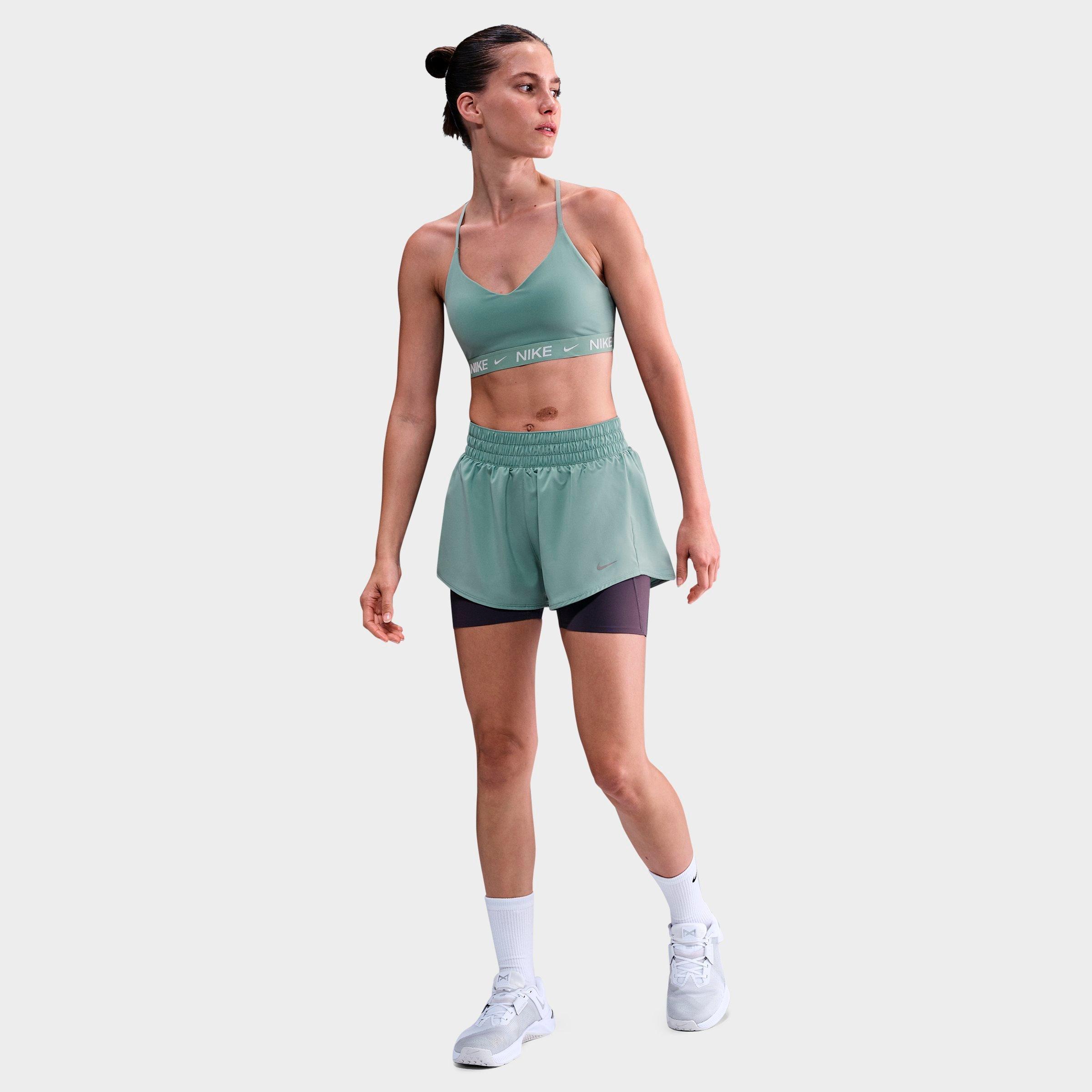 Nike Women's One Dri-FIT Mid-Rise 3" Brief-Lined Shorts in Cannon/Reflective Silver Size: 2XS