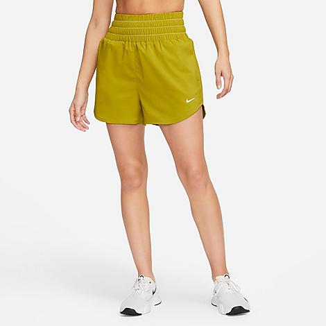 Shop Nike Women's One Dri-fit Ultra High-waisted 3-inch Brief-lined Shorts In Moss/reflective Silver