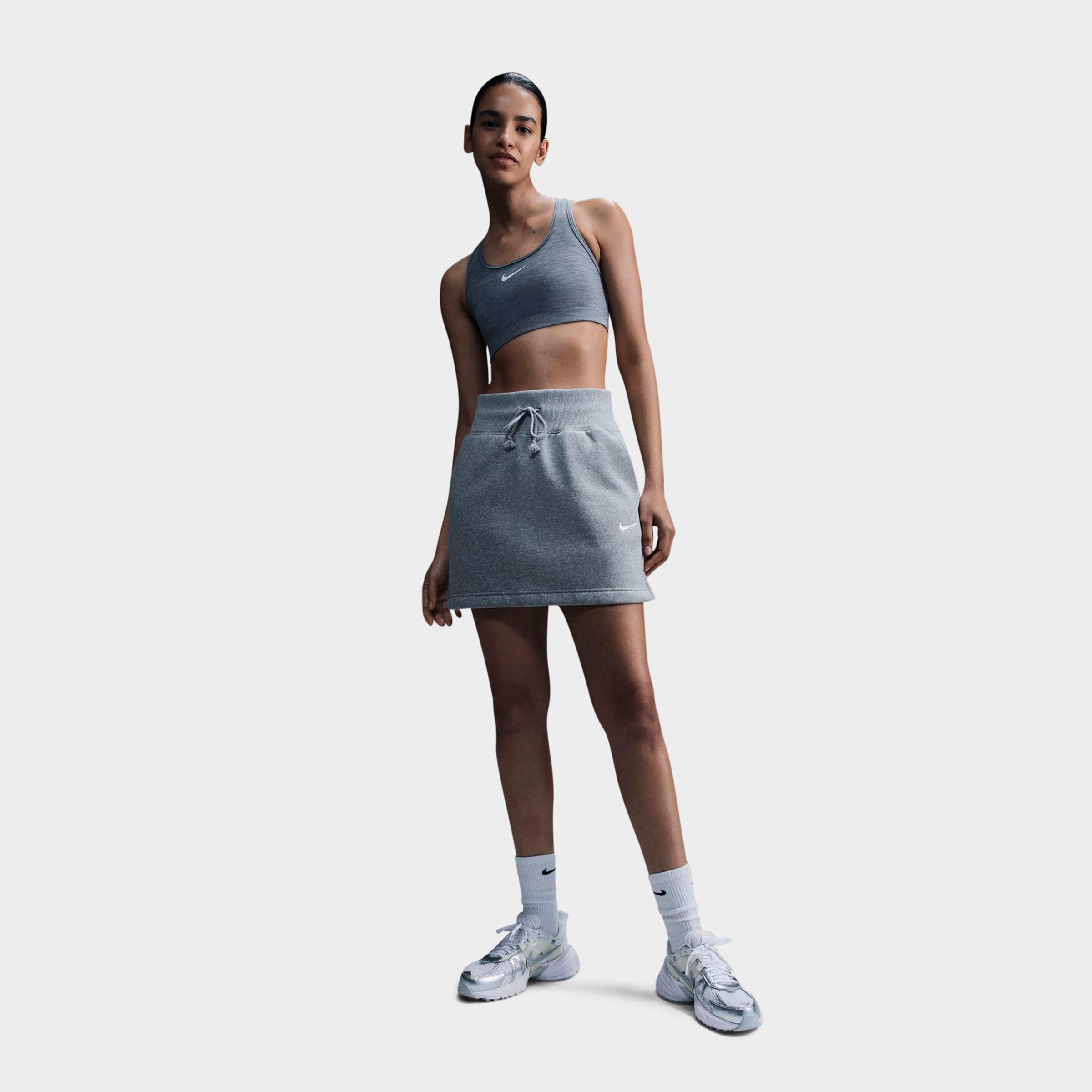 Nike Women's Swoosh Medium Support Sports Bra in Smoke Grey/Pure/Whit Size: 2XS