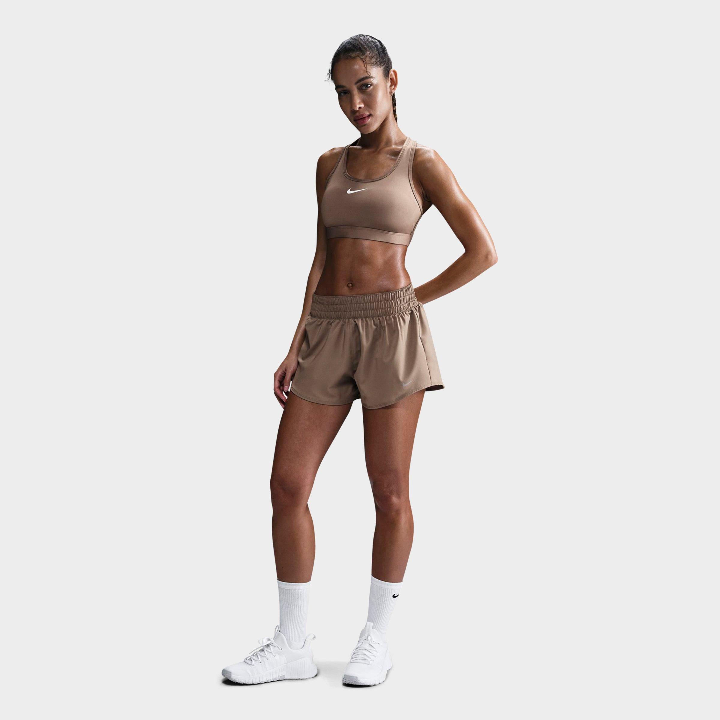 Nike Women's Swoosh Medium Support Sports Bra in Brown/Mink Brown Size XS 100% Polyester/Spandex