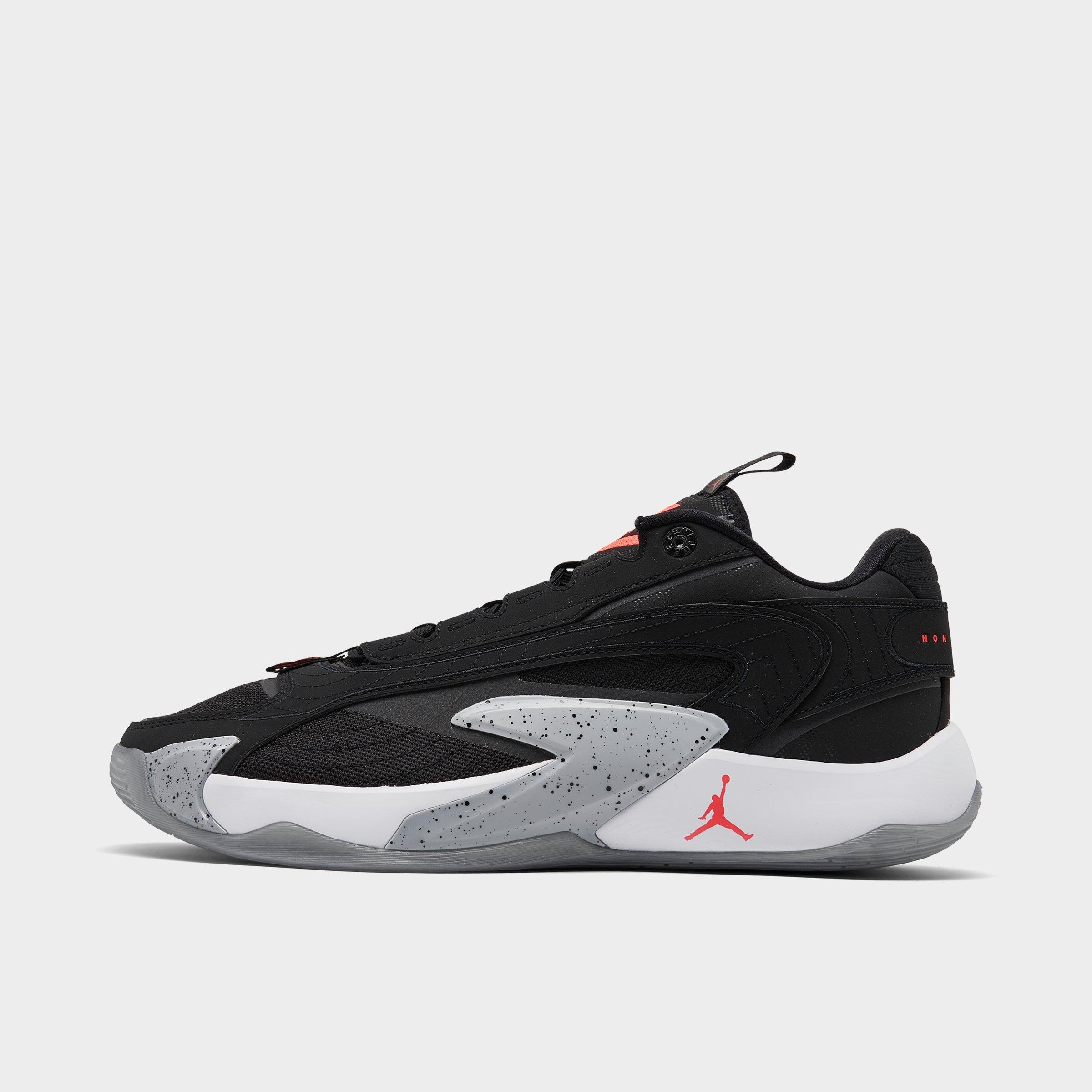 Jordan Luka 2 Basketball Shoes in Black/Bright Crimson/Wolf Grey Size: 7.5