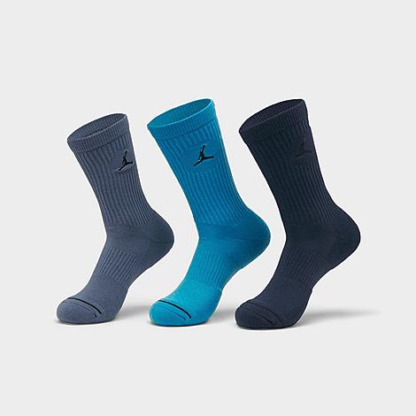 Nike Jordan Men's Everyday Crew Socks (3-pack) In Diffused Blue/navy/blue Lightning