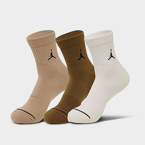 Nike Jordan Everyday Ankle Socks (3-pack) In Hemp/light British Tan/sail