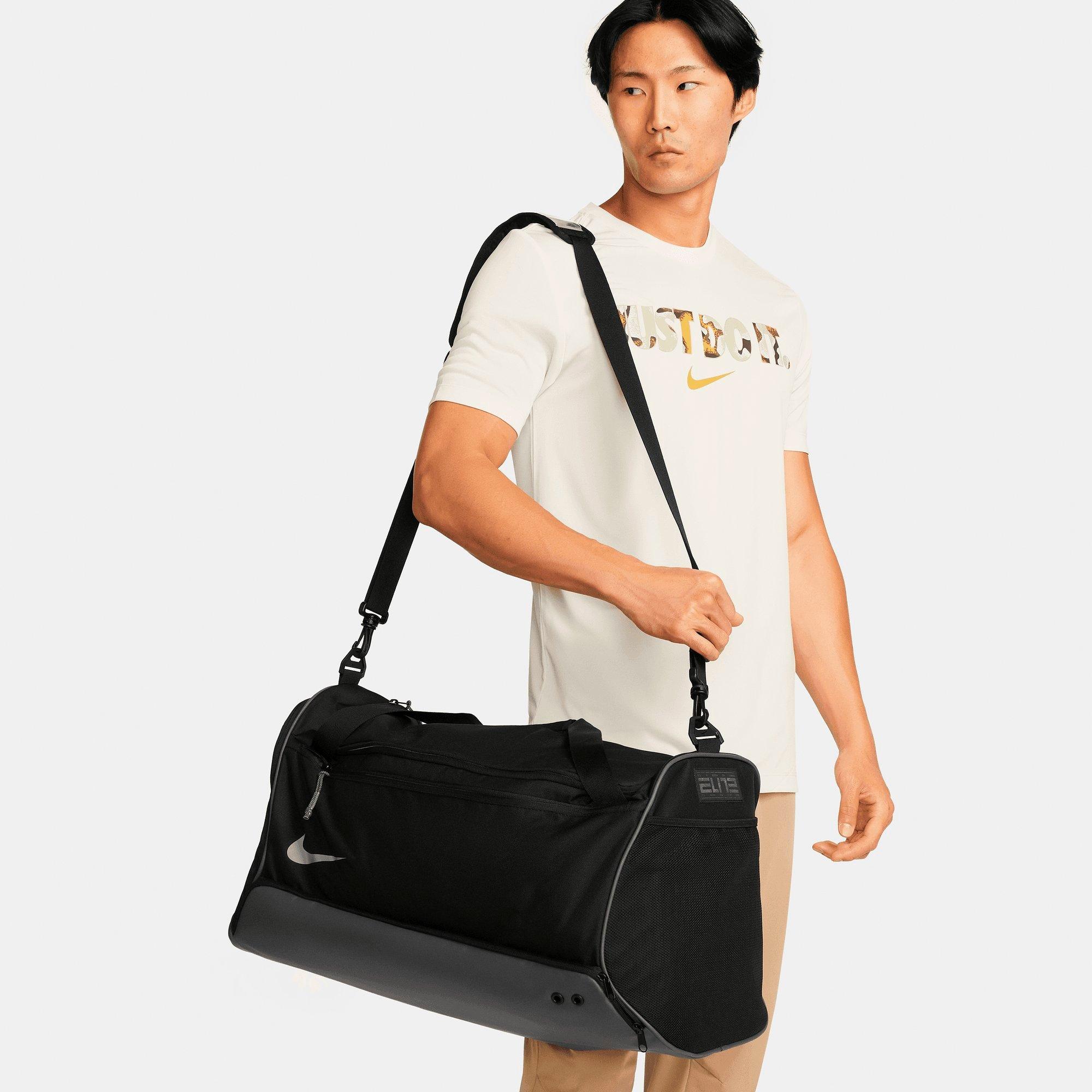 Nike Hoops Elite Duffel Bag (57L) in Black/Iron Grey/Metallic Silver