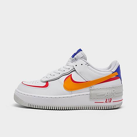 Nike Women's Air Force 1 Shadow Casual Shoes In White/sundial/siren Red/photon Dust
