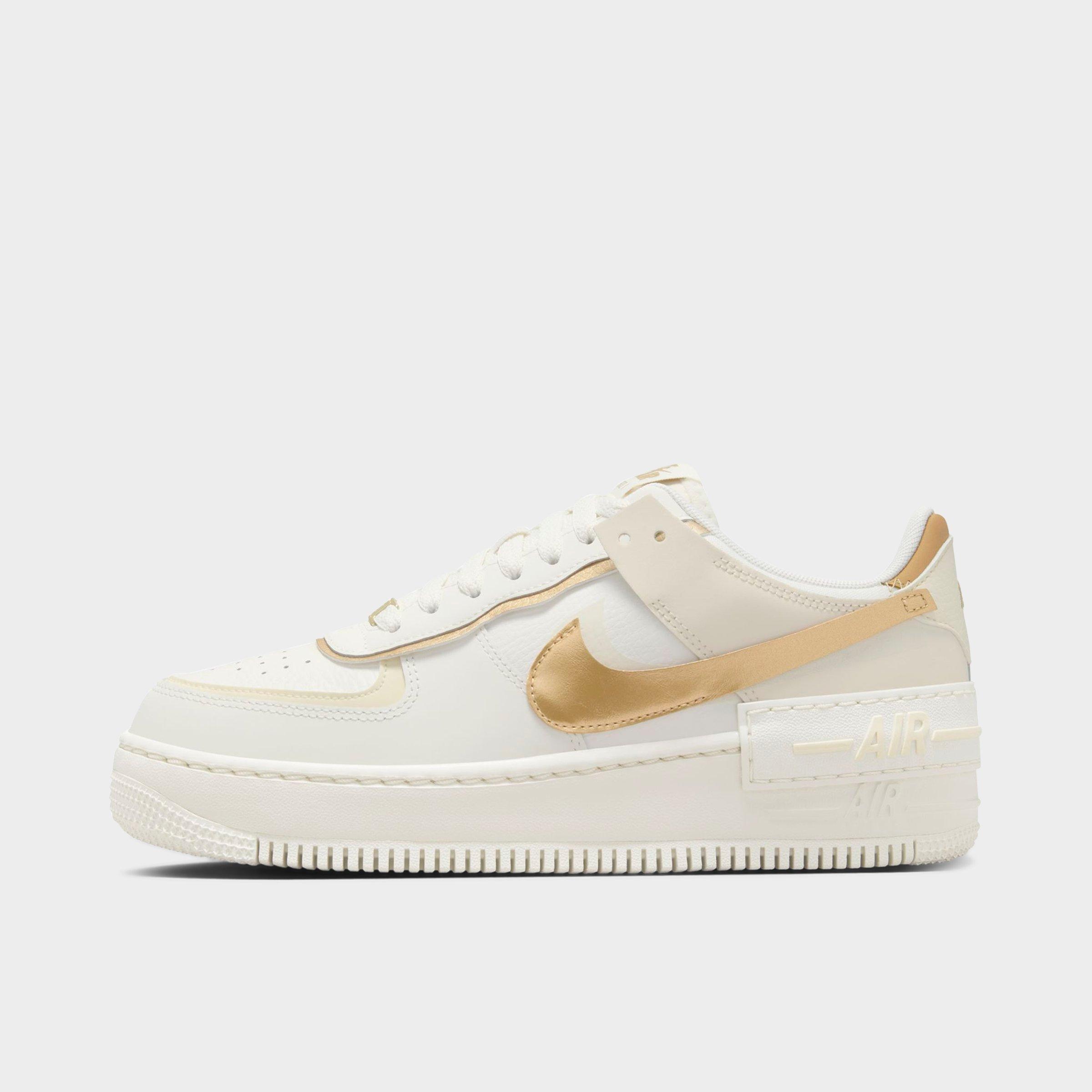 Nike Women's Air Force 1 Shadow Shoes In Sail/metallic Gold/coconut Milk 