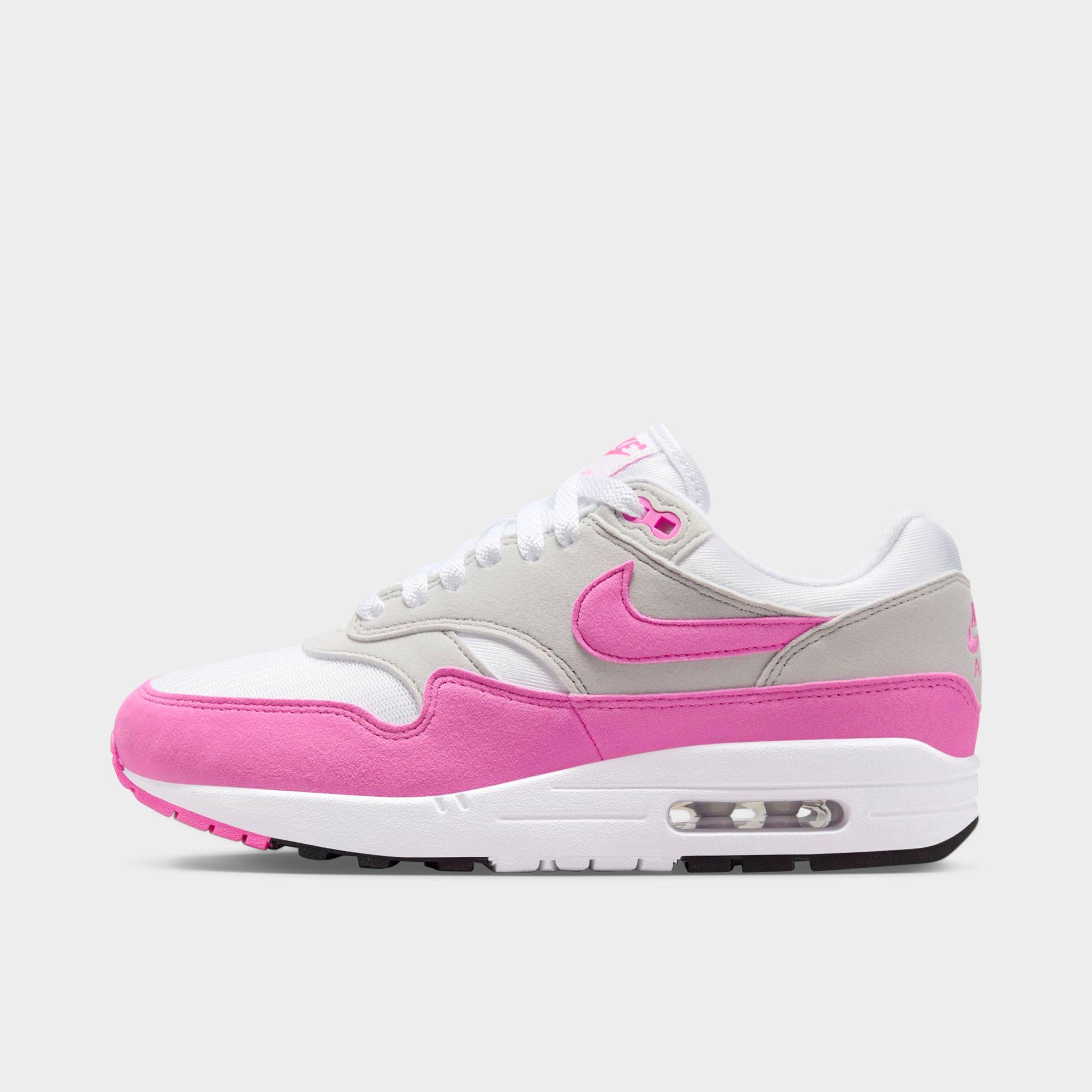 Shop Nike Women's Air Max 1 Casual Shoes In White/playful Pink/neutral Grey/black