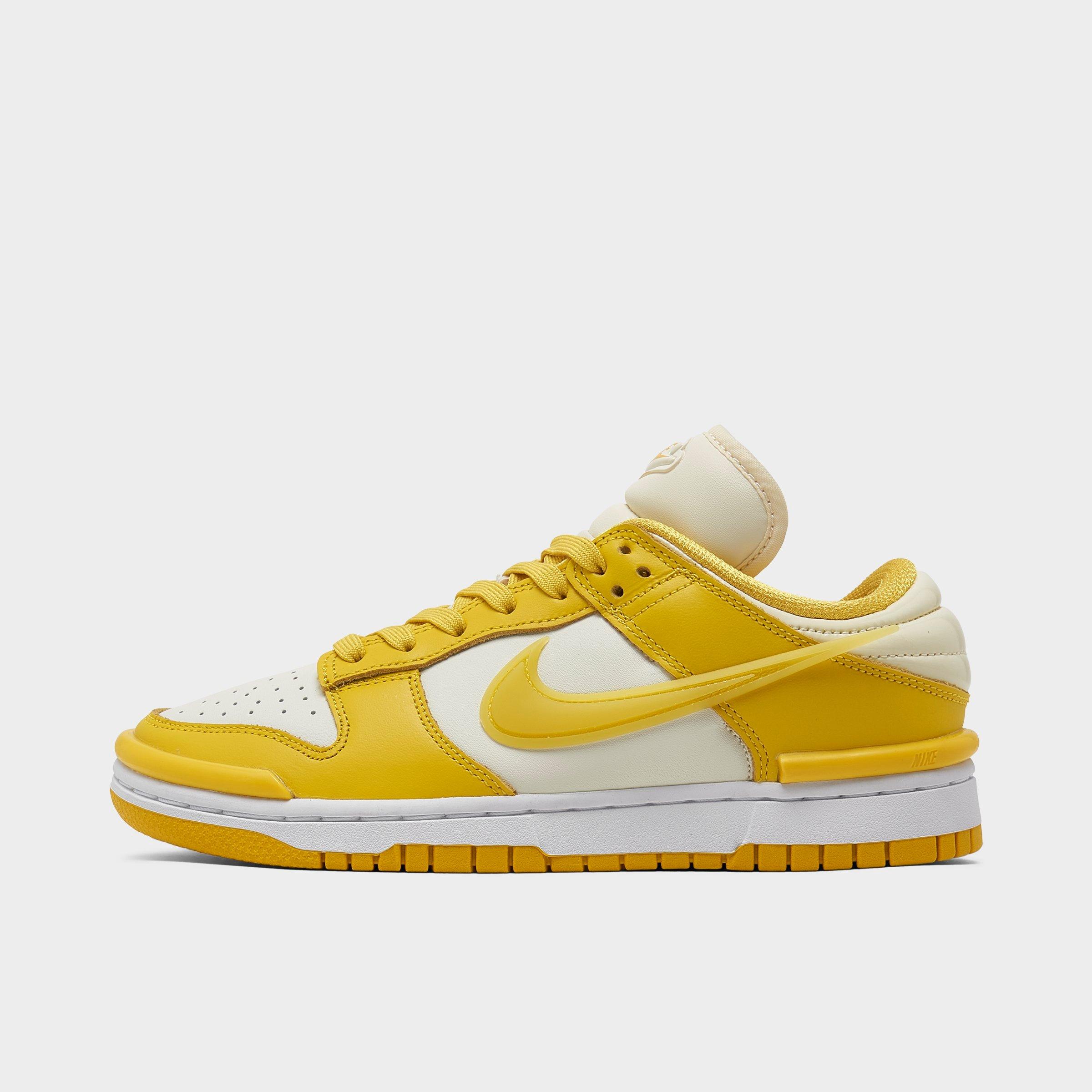 Nike Dunk Low Basketball Sneaker In White/yellow