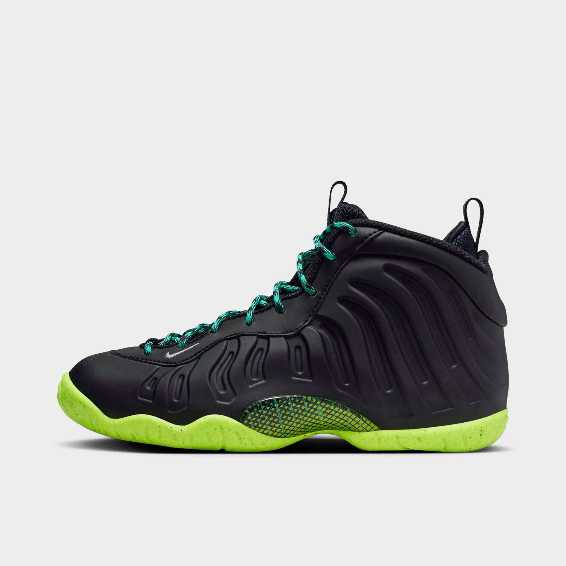 Nike Little Posite One "black/volt" Sneakers In Black/volt/clear Jade/metallic Silver