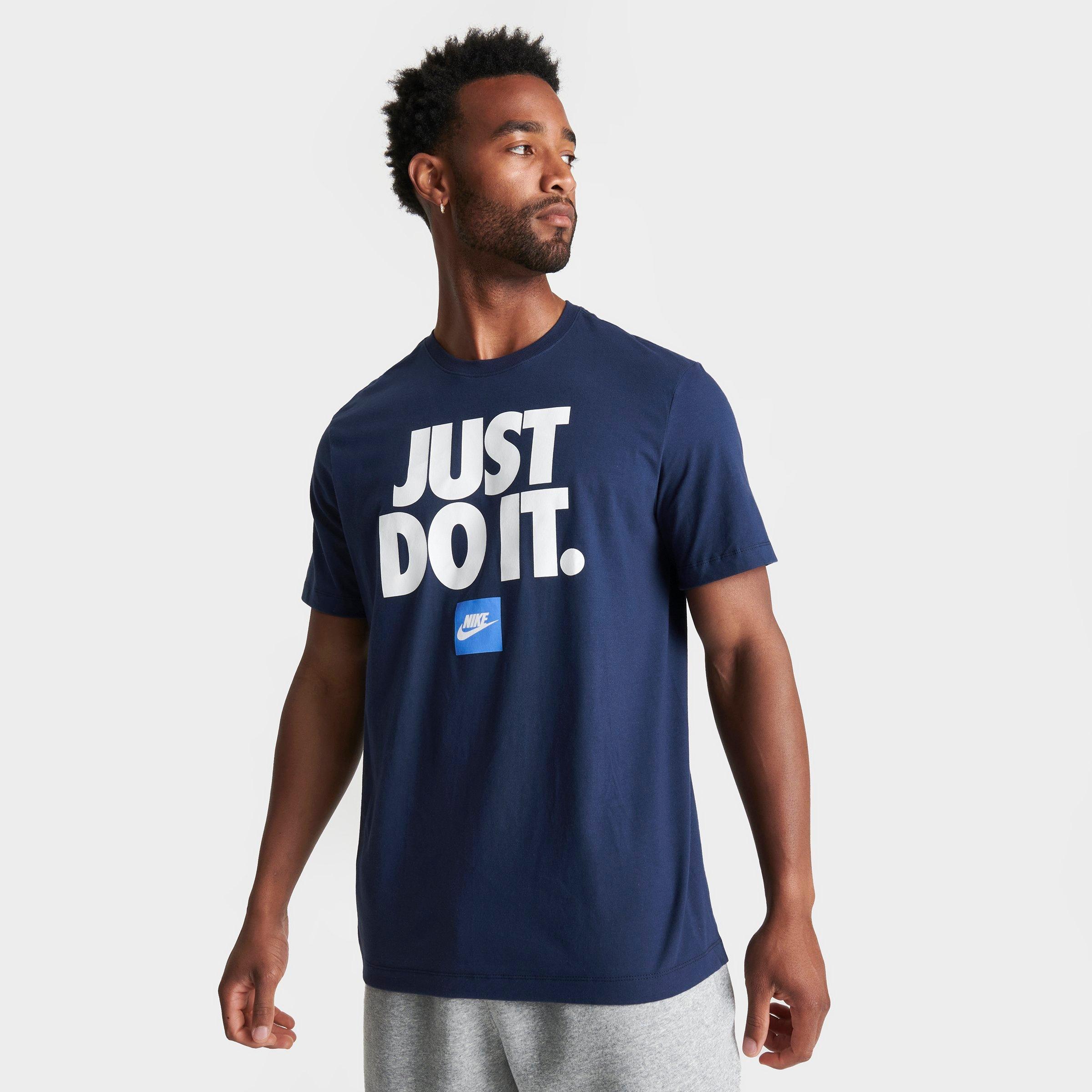 Shop Nike Men's Sportswear Classic Just Do It Graphic T-shirt In Midnight Navy