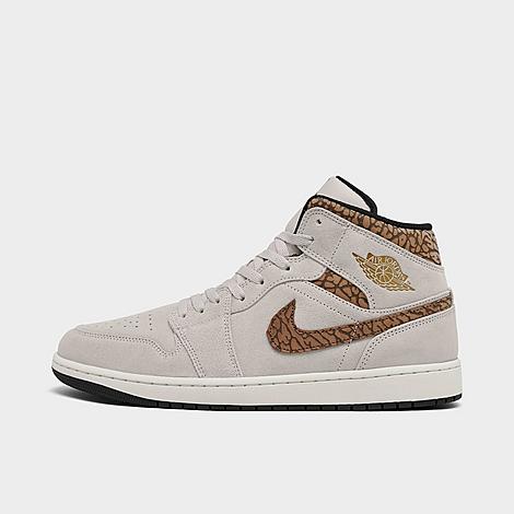 Nike Air Jordan Retro 1 Mid Se Casual Shoes In Light Orewood Brown/metallic Gold/white