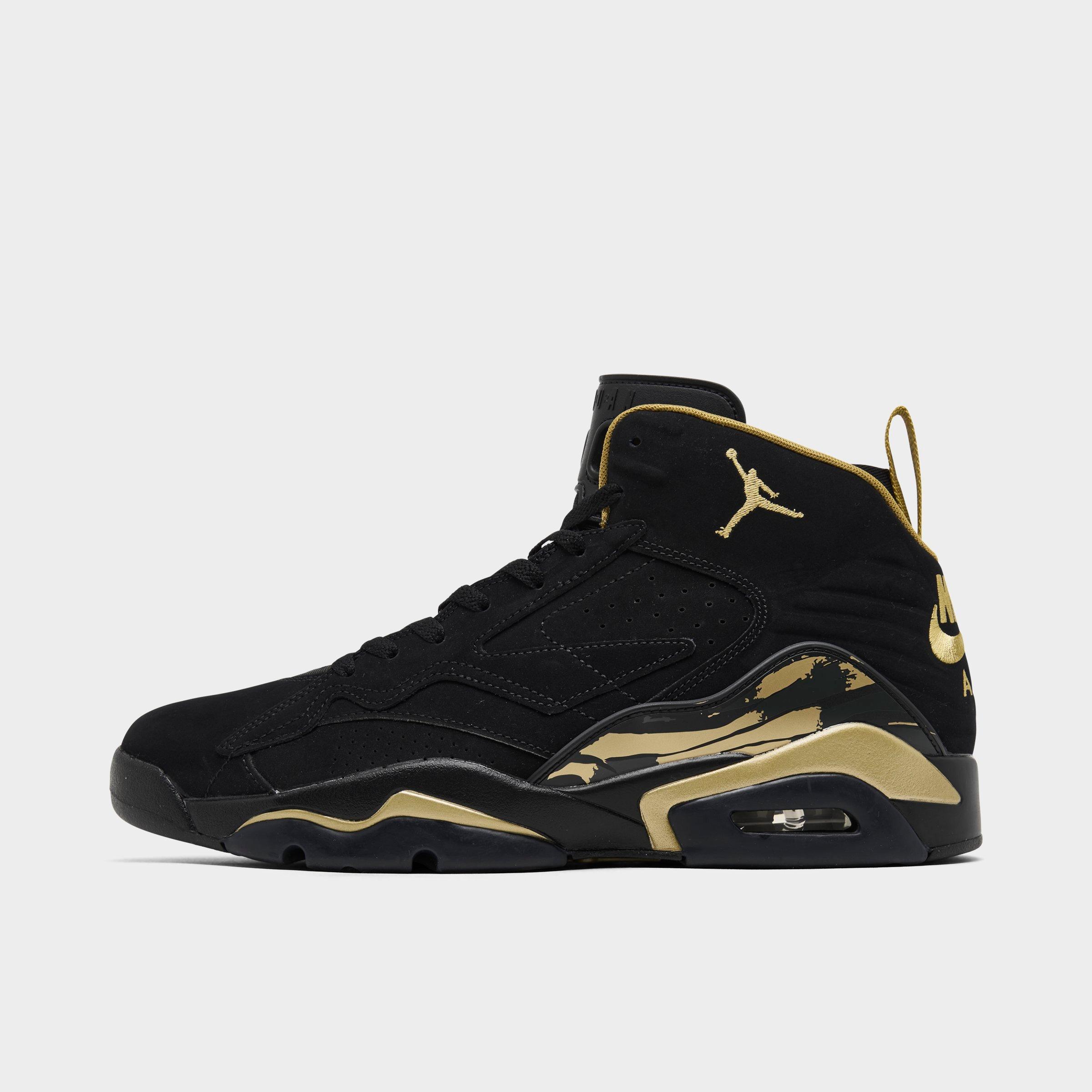 Jordan Men's Jumpman MVP Casual Shoes in Black/Metallic Gold/Anthracite Size: 7.5