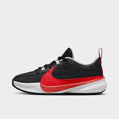 Shop Nike Big Kids' Freak 5 Se Basketball Shoes In Black/university Red/pure Platinum/wolf Grey