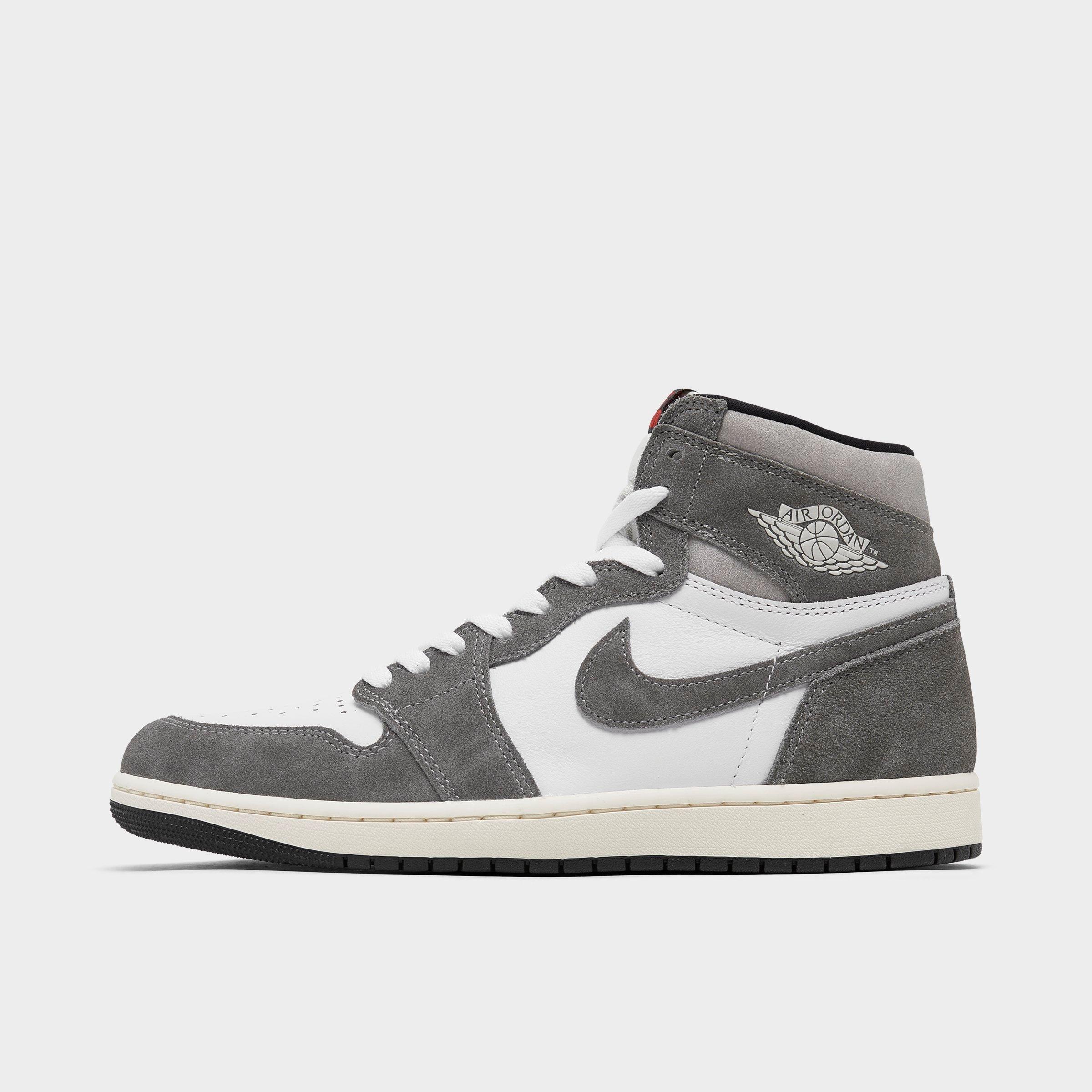 Nike Air Jordan Retro 1 High Og Casual Shoes In Black/fire Red/light Smoke Grey/sail