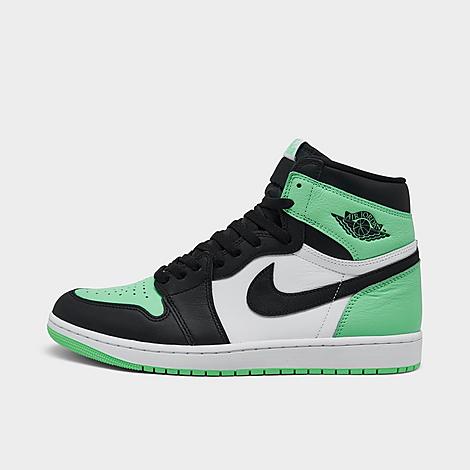 Shop Nike Air Jordan Retro 1 High Og Casual Shoes In White/black/green Glow
