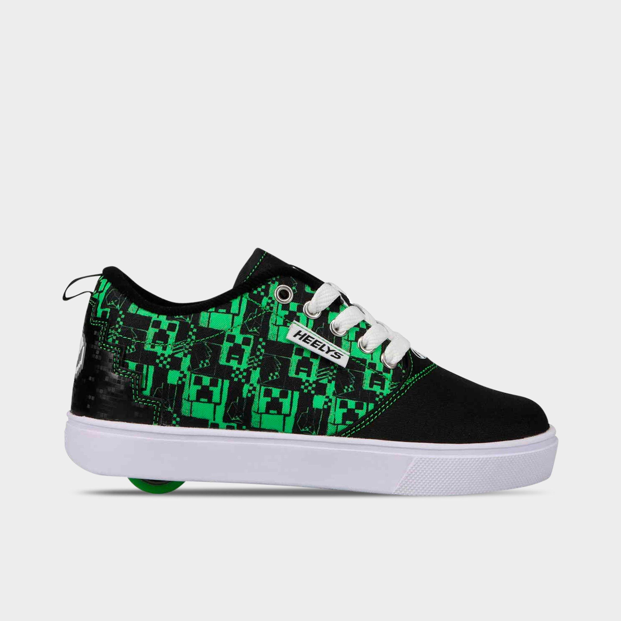 Shop Heelys Big Kids' X Minecraft Pro 20 Prints Casual Shoes In Black/neon Green