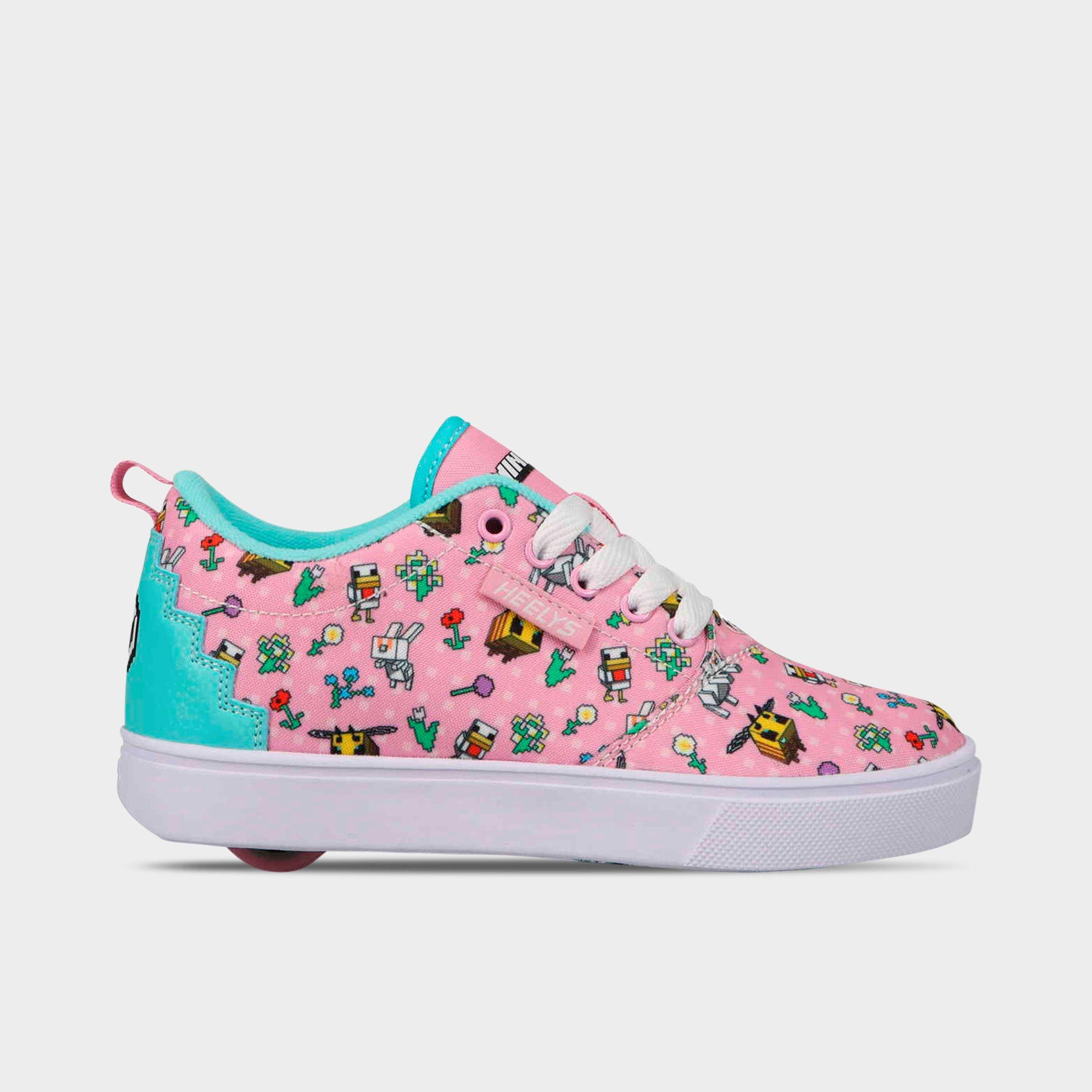 Heelys Little Kids x Minecraft Pro 20 Prints Casual Shoes in Pink/Aqua Size: 1.0