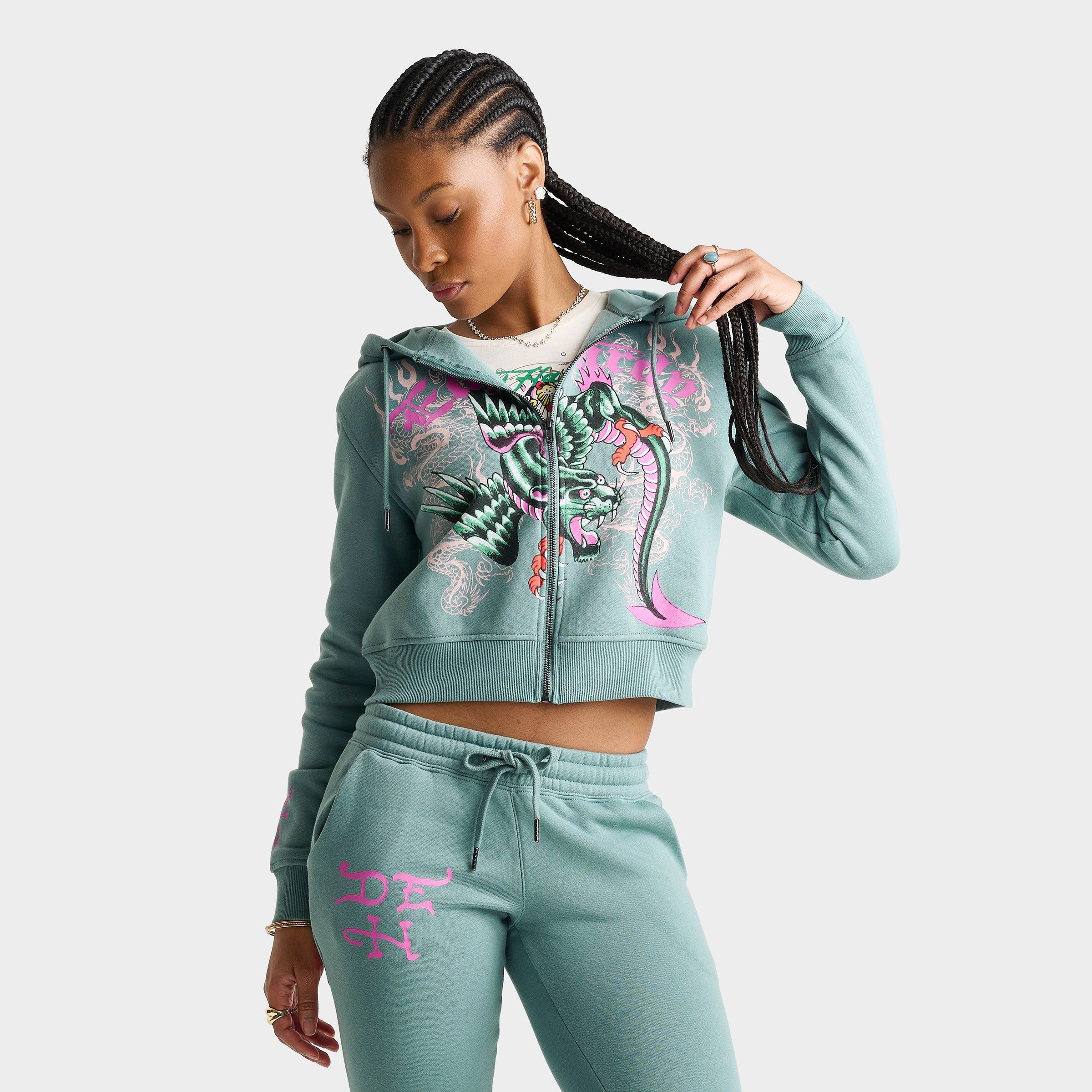 Ed Hardy Women's Wings Fleece Full-Zip Hoodie