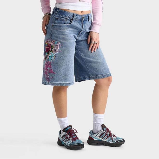 Women's Ed Hardy Love Kills Slowly Denim Jorts