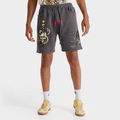 Men's Ed Hardy Panther Skull Fleece Shorts | Finish Line