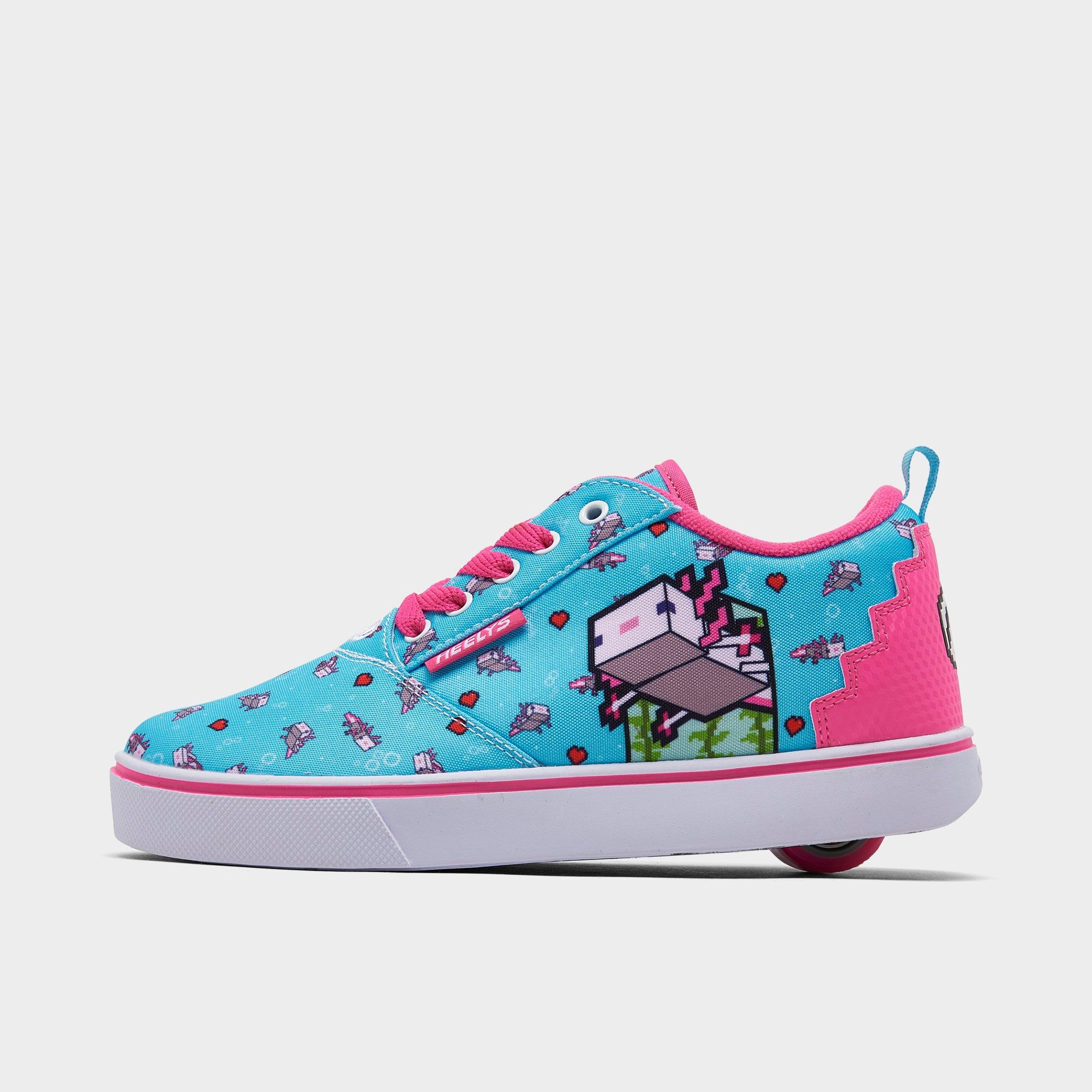 Heelys Girls' Big Kids x Minecraft Pro 20 Casual Shoes in Aqua/Pink/Black Size: 5.0