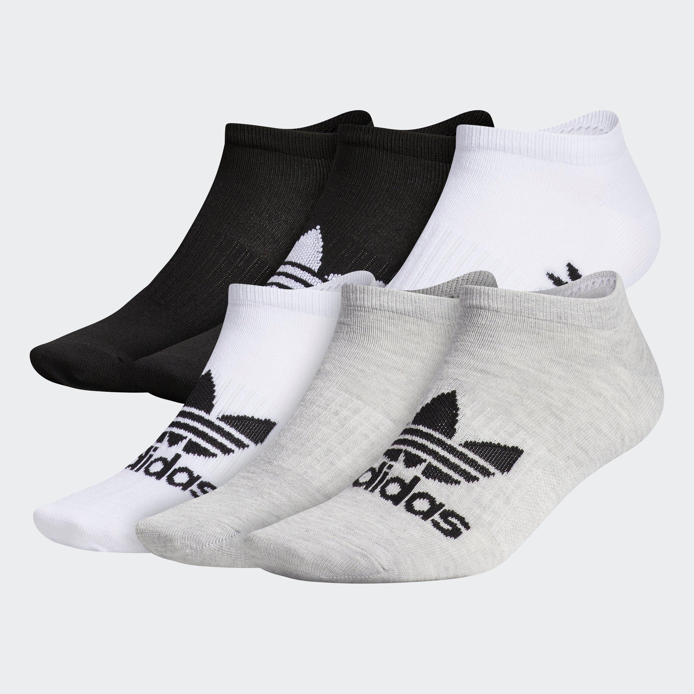 Adidas Originals Originals Assorted 6-pack No-show Socks In Grey/white/black