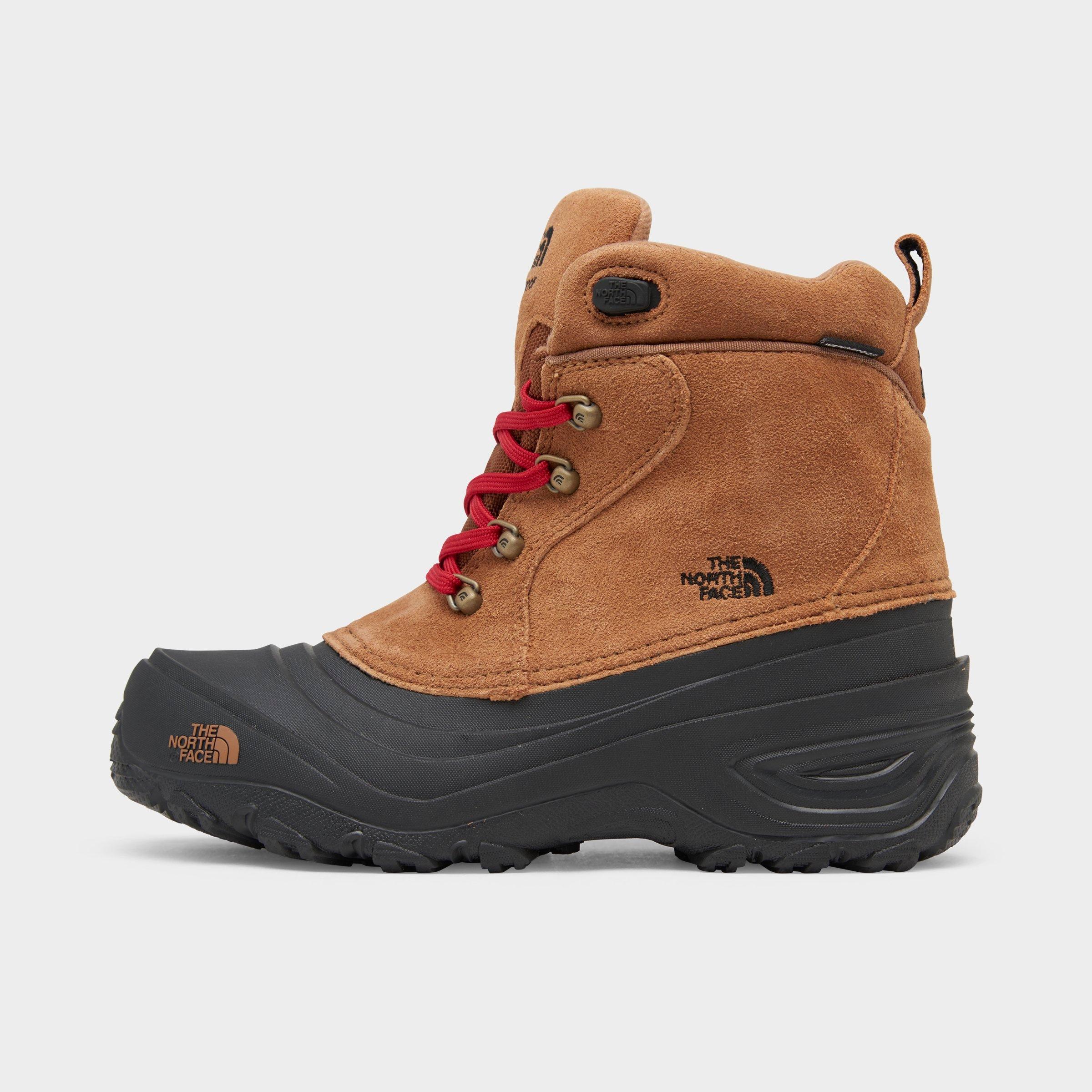 The North Face Big Kids Chilkat Lace II Waterproof Boots in Toasted Brown/Tnf Black Size: 4.0