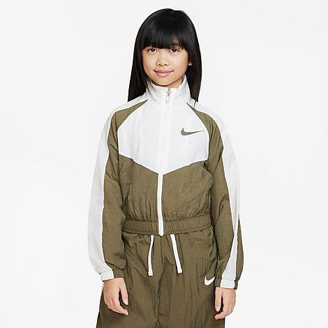Nike Kids'  Girls' Sportswear Woven Jacket In Green