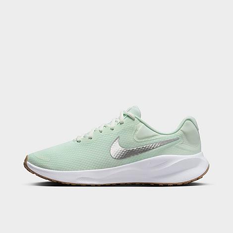 Shop Nike Women's Revolution 7 Running Shoes In Barely Green/white/platinum Tint/metallic Silver