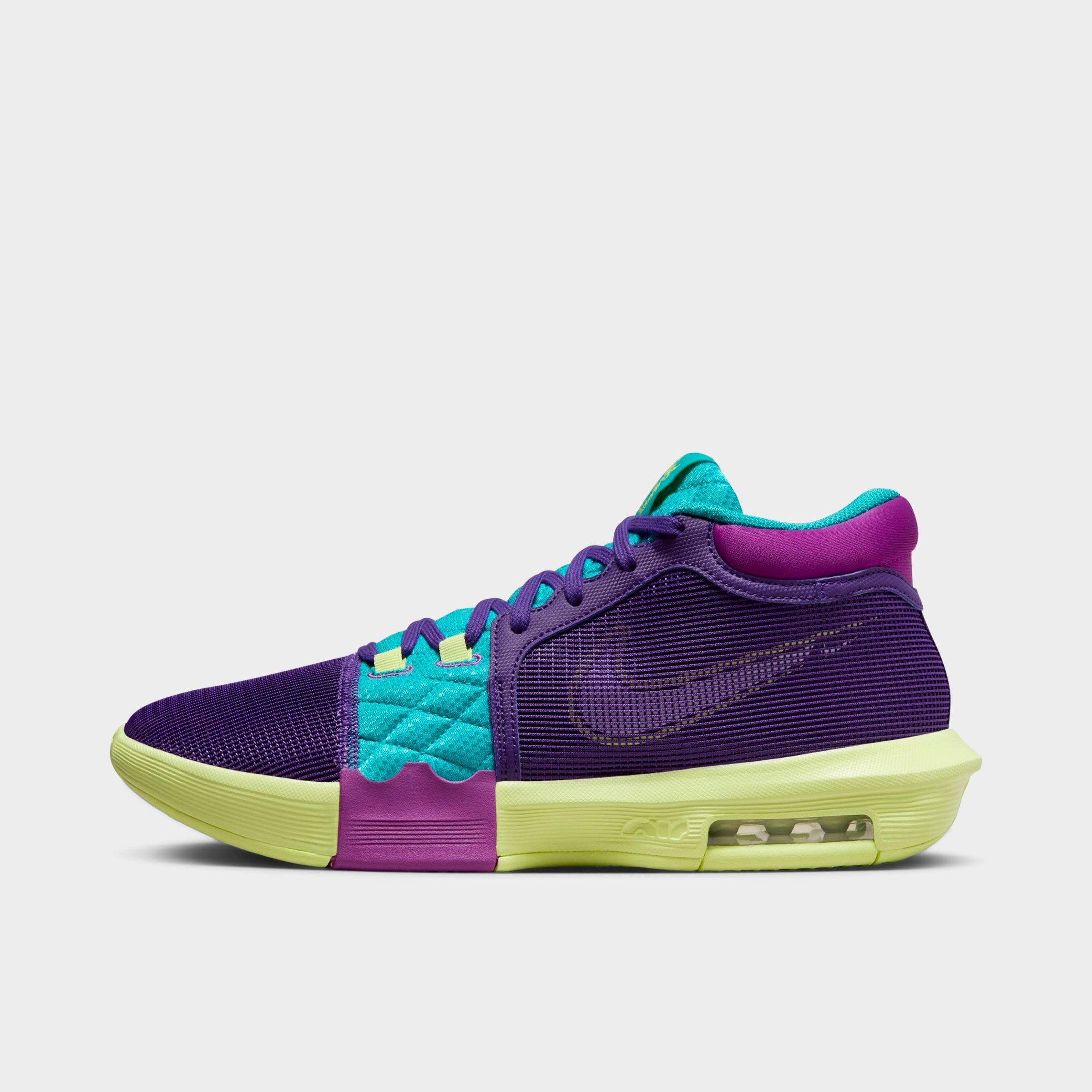 Shop Nike Lebron Witness 8 Basketball Shoes In Field Purple/dusty Cactus/light Lemon Twist/white