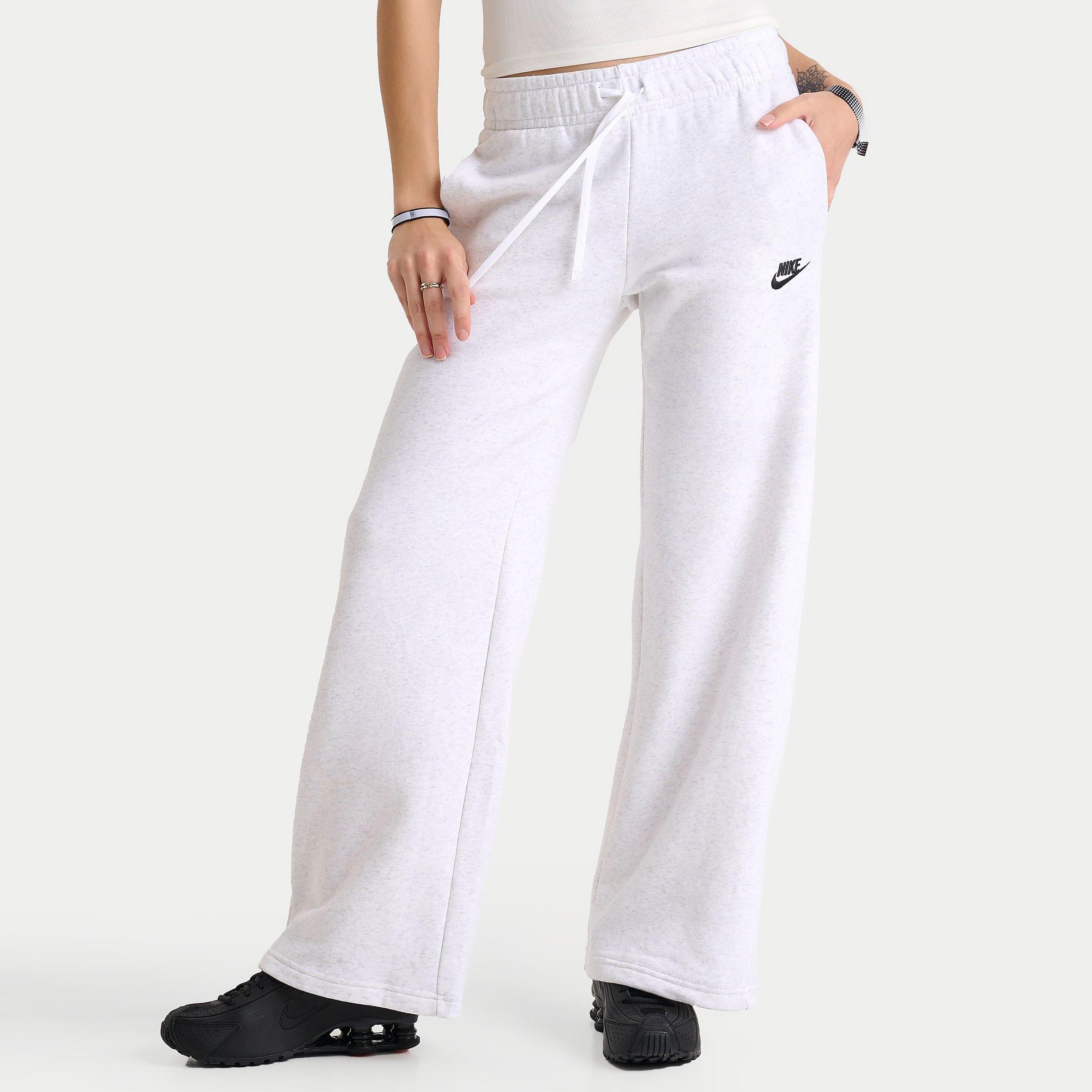 Nike Women's Sportswear Club Fleece Wide Leg Sweatpants in Grey/Birch Heather Size XS Cotton/Polyester/Fleece